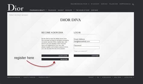 dior diva rewards|Dior login to account.